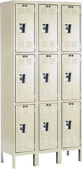 Hallowell - 9 Door, 3 Tier, Ready-Built Wardrobe & Box Lockers - Exact Tool & Supply