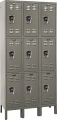 Hallowell - 9 Door, 3 Tier, Ready-Built Wardrobe & Box Lockers - Exact Tool & Supply
