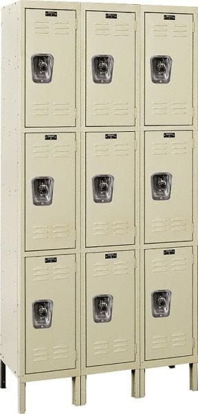 Hallowell - 9 Door, 3 Tier, Ready-Built Wardrobe & Box Lockers - Exact Tool & Supply