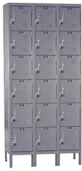 Hallowell - 18 Door, 6 Tier, Ready-Built Wardrobe & Box Lockers - Exact Tool & Supply