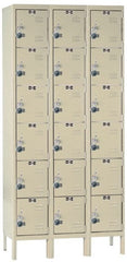 Hallowell - 18 Door, 6 Tier, Ready-Built Wardrobe & Box Lockers - Exact Tool & Supply