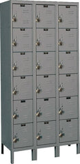 Hallowell - 18 Door, 6 Tier, Ready-Built Wardrobe & Box Lockers - Exact Tool & Supply
