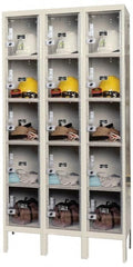 Hallowell - 15 Door, 5 Tier, Safety-View Plus Box Lockers - Exact Tool & Supply
