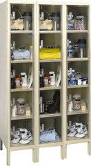 Hallowell - 15 Door, 5 Tier, Safety-View Plus Box Lockers - Exact Tool & Supply