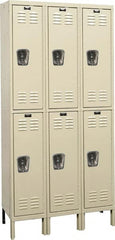 Hallowell - 6 Door, 2 Tier, Galvanite Corrosion Resistant Wardrobe & Box Lockers - Exact Tool & Supply