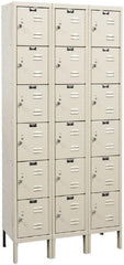 Hallowell - 18 Door, 6 Tier, Galvanite Corrosion Resistant Wardrobe & Box Lockers - Exact Tool & Supply