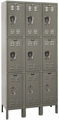 Hallowell - 9 Door, 3 Tier, Premium Wardrobe Lockers - Exact Tool & Supply