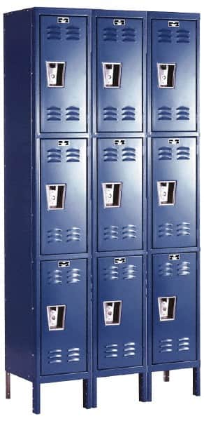 Hallowell - 9 Door, 3 Tier, Premium Wardrobe Lockers - Exact Tool & Supply