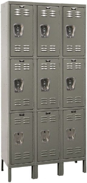 Hallowell - 9 Door, 3 Tier, Premium Wardrobe Lockers - Exact Tool & Supply