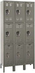 Hallowell - 9 Door, 3 Tier, Premium Wardrobe Lockers - Exact Tool & Supply