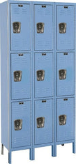 Hallowell - 9 Door, 3 Tier, Premium Wardrobe Lockers - Exact Tool & Supply