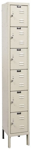 Hallowell - 6 Door, 6 Tier, Galvanite Corrosion Resistant Wardrobe & Box Lockers - Exact Tool & Supply