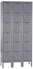 Hallowell - 18 Door, 6 Tier, Premium Box Lockers - Exact Tool & Supply