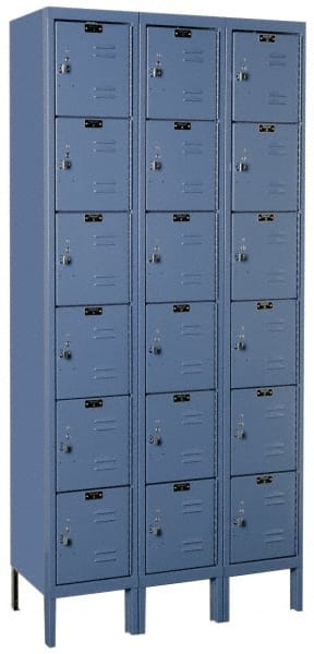 Hallowell - 18 Door, 6 Tier, Premium Box Lockers - Exact Tool & Supply