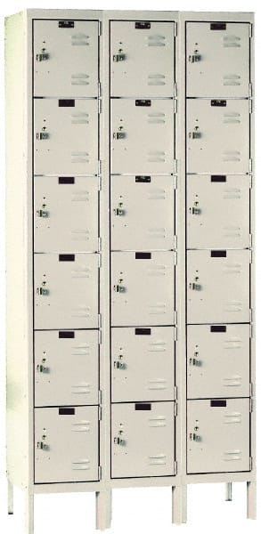 Hallowell - 18 Door, 6 Tier, Premium Box Lockers - Exact Tool & Supply