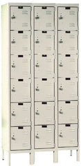 Hallowell - 18 Door, 6 Tier, Galvanite Corrosion Resistant Wardrobe & Box Lockers - Exact Tool & Supply
