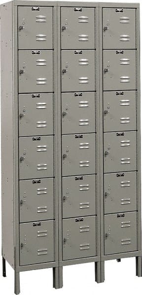 Hallowell - 18 Door, 6 Tier, Premium Box Lockers - Exact Tool & Supply