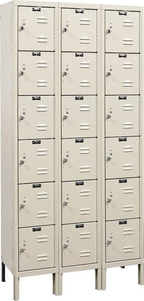 Hallowell - 18 Door, 6 Tier, Premium Box Lockers - Exact Tool & Supply