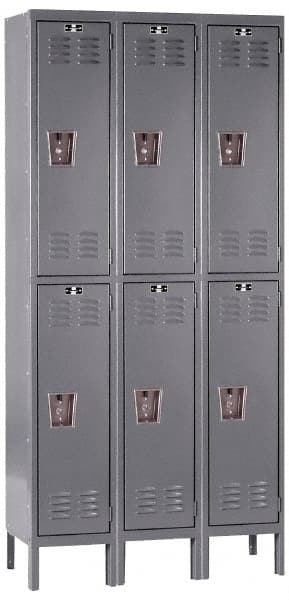 Hallowell - 6 Door, 2 Tier, Premium Wardrobe Lockers - Exact Tool & Supply
