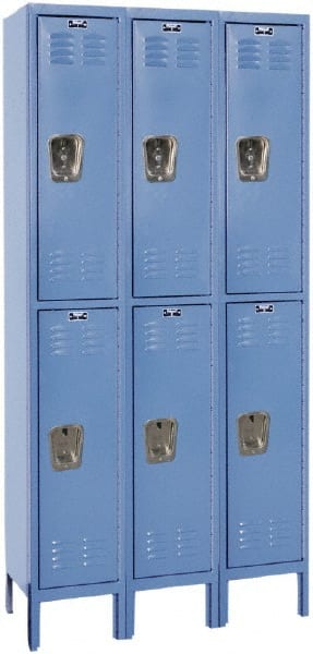Hallowell - 6 Door, 2 Tier, Premium Wardrobe Lockers - Exact Tool & Supply