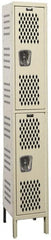 Hallowell - 2 Door, 2 Tier, Heavy-Duty Ventilated Wardrobe & Box Lockers - Exact Tool & Supply