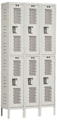Hallowell - 6 Door, 2 Tier, Heavy-Duty Ventilated Wardrobe & Box Lockers - Exact Tool & Supply