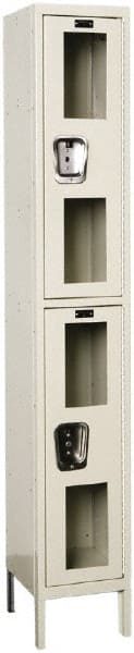 Hallowell - 2 Door, 2 Tier, Safety-View Wardrobe Lockers - Exact Tool & Supply
