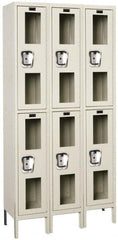 Hallowell - 6 Door, 2 Tier, Safety-View Wardrobe Lockers - Exact Tool & Supply