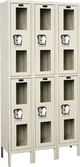 Hallowell - 6 Door, 2 Tier, Safety-View Wardrobe Lockers - Exact Tool & Supply