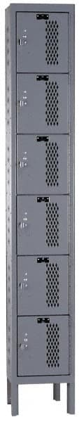 Hallowell - 6 Door, 6 Tier, Heavy-Duty Ventilated Wardrobe & Box Lockers - Exact Tool & Supply