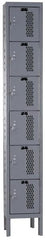 Hallowell - 6 Door, 6 Tier, Heavy-Duty Ventilated Wardrobe & Box Lockers - Exact Tool & Supply