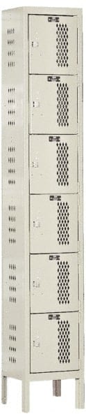 Hallowell - 6 Door, 6 Tier, Heavy-Duty Ventilated Wardrobe & Box Lockers - Exact Tool & Supply
