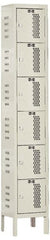 Hallowell - 6 Door, 6 Tier, Heavy-Duty Ventilated Wardrobe & Box Lockers - Exact Tool & Supply