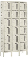 Hallowell - 18 Door, 6 Tier, Heavy-Duty Ventilated Wardrobe & Box Lockers - Exact Tool & Supply