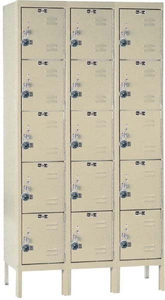 Hallowell - 15 Door, 5 Tier, Ready-Built Wardrobe & Box Lockers - Exact Tool & Supply
