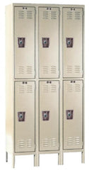 Hallowell - 6 Door, 2 Tier, Ready-Built Wardrobe & Box Lockers - Exact Tool & Supply