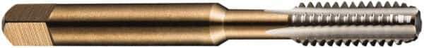 DORMER - M1x0.25 Metric Coarse 6H 2 Flute Bright Finish High Speed Steel Straight Flute Machine Tap - Taper, Right Hand Thread, 38mm OAL, 4.5mm Thread Length, Oversize - Exact Tool & Supply