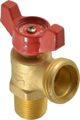 B&K Mueller - 1/2" Pipe, Brass, MNPT, SWT x GHT End Connection, Boiler Drain Valve - 125 psi WOG Rating, Wing Tee Handle - Exact Tool & Supply