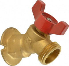 B&K Mueller - 1/2" Pipe, Brass Sillcock - Tee Handle, FNPT x GHT End Connections, 125 psi WOG Rating - Exact Tool & Supply