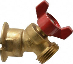 B&K Mueller - 3/4" Pipe, Brass Sillcock - Tee Handle, FNPT x GHT End Connections, 125 psi WOG Rating - Exact Tool & Supply