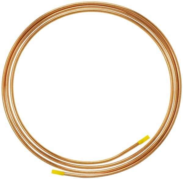 Mueller Industries - 10' Long, 1/4" OD, Grade Alloy 122 Copper Seamless Tube - 0.03" Wall Thickness, 4 Lb per Coil - Exact Tool & Supply