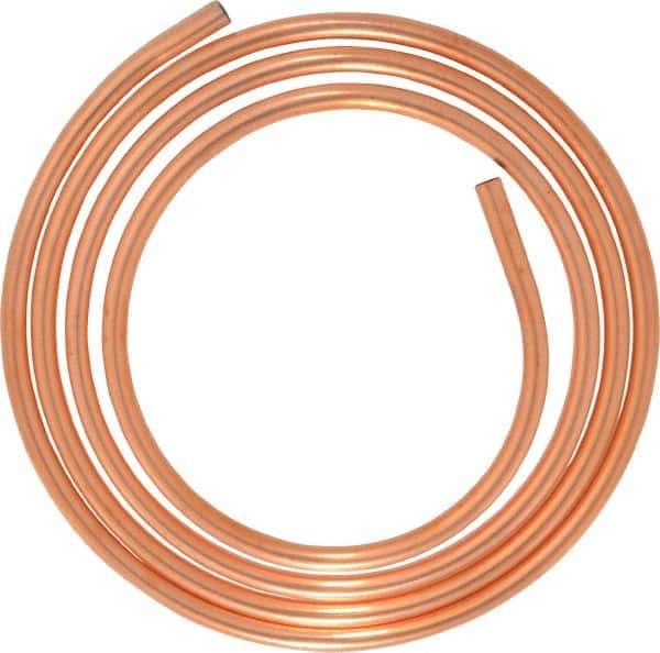Mueller Industries - 1/2 Inch Outside Diameter x 10 Ft. Long, Copper Round Tube - 0.43 Inch Inside Diameter, 0.035 Inch Wall Thickness, Alloy 122 - Exact Tool & Supply