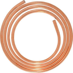Mueller Industries - 1/2 Inch Outside Diameter x 10 Ft. Long, Copper Round Tube - 0.43 Inch Inside Diameter, 0.035 Inch Wall Thickness, Alloy 122 - Exact Tool & Supply