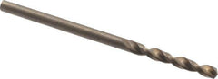 Cleveland - #40 135° Parabolic Flute Cobalt Screw Machine Drill Bit - Oxide/Gold Finish, Right Hand Cut, 13/16" Flute Length, 1-13/16" OAL, Split Point, Straight Shank - Exact Tool & Supply