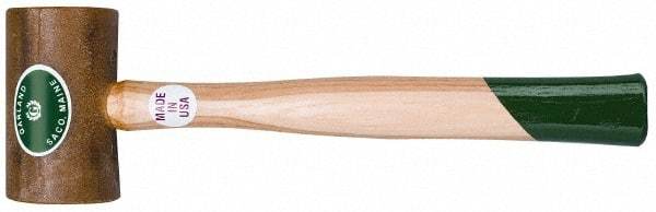 Garland - 1/2 Lb Head Weighted Rawhide Hammer - 9" Long Wood Handle - Exact Tool & Supply
