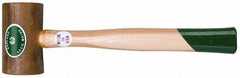 Garland - 1/2 Lb Head Weighted Rawhide Hammer - 9" Long Wood Handle - Exact Tool & Supply