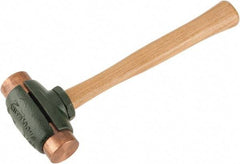 Garland - 3-1/2 Lb Head 1-1/2" Face Copper Split Head Hammer - Wood Handle - Exact Tool & Supply