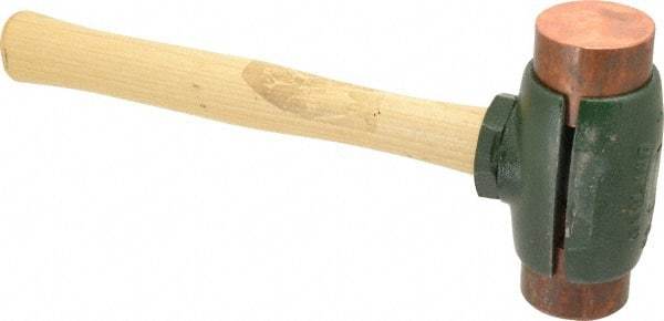 Garland - 6-1/2 Lb Head 2" Face Copper Split Head Hammer - Wood Handle - Exact Tool & Supply