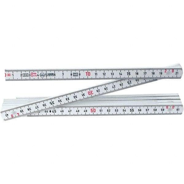 Wiha - Folding Rules Overall Length (Feet): 6.56 Graduation (Inch): 3/32 - Exact Tool & Supply