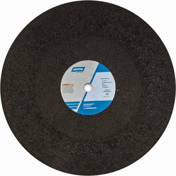 Norton - 20" Zirconia Alumina Cutoff Wheel - 3/16" Thick, 1" Arbor, 2,710 Max RPM, Use with Stationary Grinders - Exact Tool & Supply